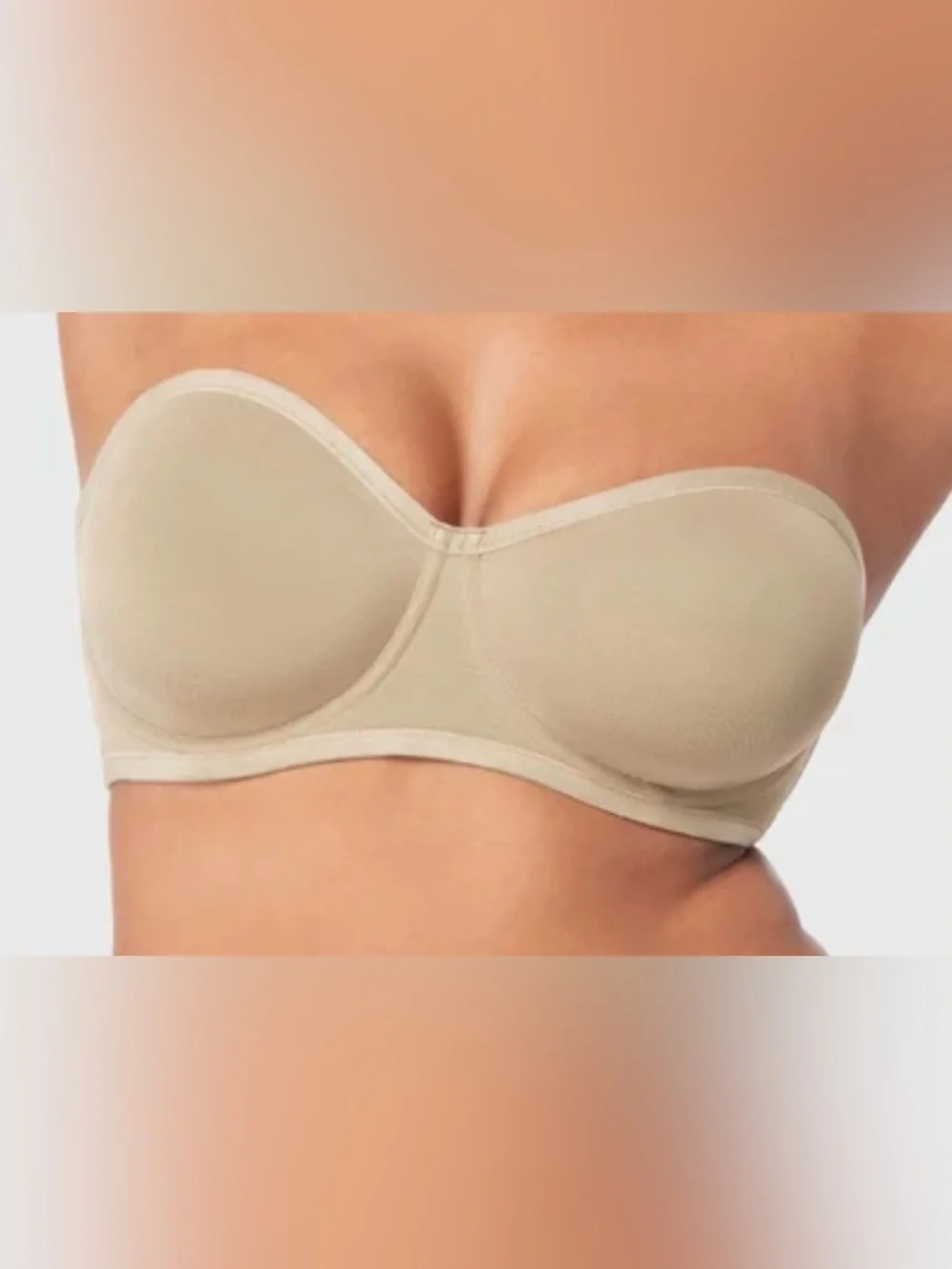 HSIA Multi-way Unlined Mesh Minimizer Secure Lifted Strapless Bra Nude 34DD NWT